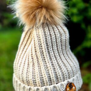 Moody Forest Winter Beanie with Puff